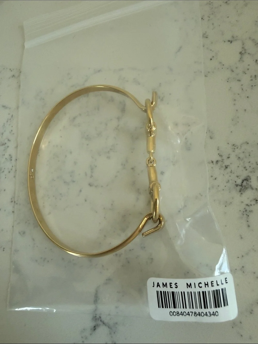 James Michelle HORSE BIT BRACELET in Gold NWT